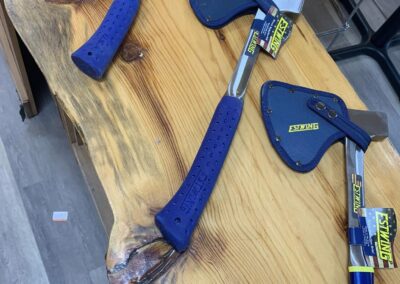 3 Axe covered with the blue cover